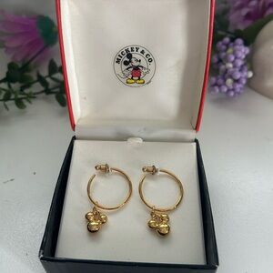 Napier Gold Mickey Mouse Hoop Earrings